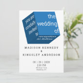 幾何学的新 高テクノロジー エピック ブルー キューブ バジェット 招待状 (スタンド正面)