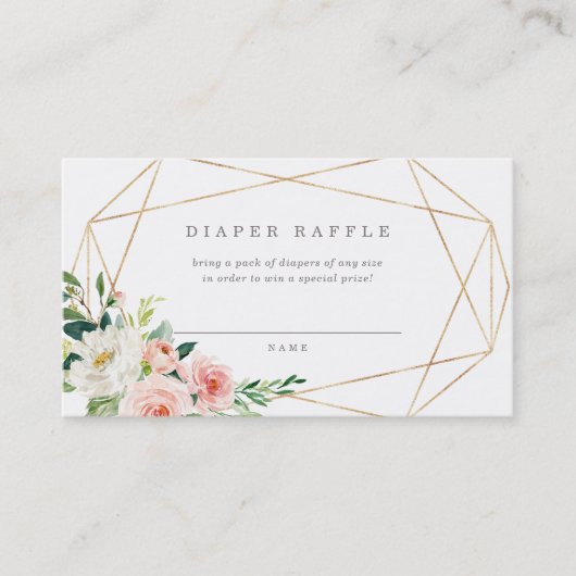 幾何学的春ロマンスオムツラッフルカード 名刺 (正面)