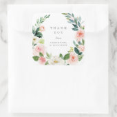 幾何学的春ロマンスサンキューステッカーラベル スクエアシール (バッグ)