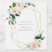 幾何学的春ロマンス花嫁メイド提案ラベル ワインラベル (シングルラベル)