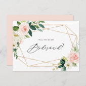 幾何学的春開花は私の花嫁になる インビテーションポストカード (正面/裏面)