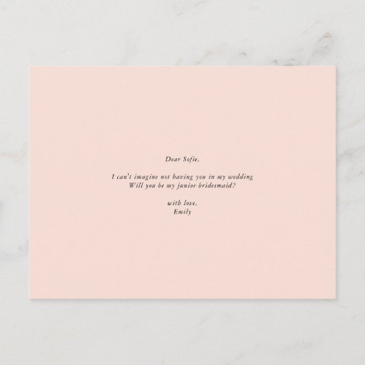 幾何学的春開花は私のJr Bridesmaidカード インビテーションポストカード (裏面)