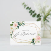 幾何学的春開花は私のJr Bridesmaidカード インビテーションポストカード (スタンド正面)