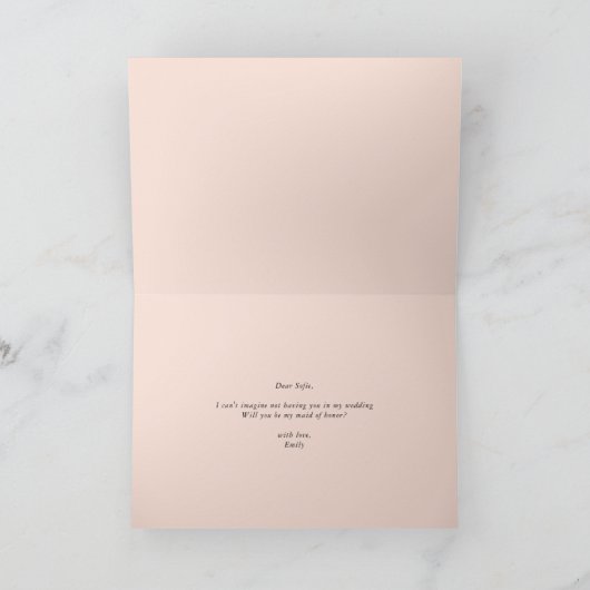 幾何学的春開花メイド・オブ・オーナー(花嫁付き添い人)提案 カード (内部)