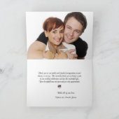 幾何学的枠組みバーガンディネービーフ結婚ラワーズ サンキューカード (内部)