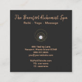 *~*幾何学的棒法曼荼羅の神聖な金ゴールド スクエア名刺 (裏面)