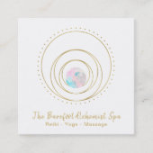 *~*幾何学的棒法曼荼羅の神聖な金ゴールド スクエア名刺 (正面)