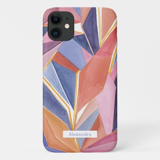 幾何学的水彩抽象画 カスタムフォンケース Case-Mate iPhoneケース (裏面)