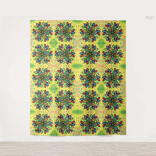 幾何学的水滴パターン タペストリー (正面)