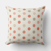 幾何学的水玉模様パターン（赤とピンクの色調） クッション (正面)