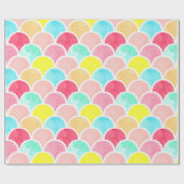 幾何学的水色シームレスパタはかりで測ーン(m) ラッピングペーパー (フラット)