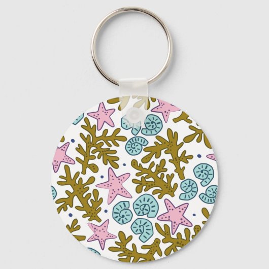 幾何学的海サンゴ礁 キーホルダー (正面)