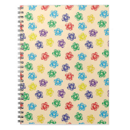 幾何学的渦巻形のカラフル円 ノートブック