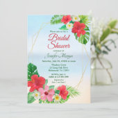 幾何学的熱帯フローラブライダルシャワー 招待状 (スタンド正面)