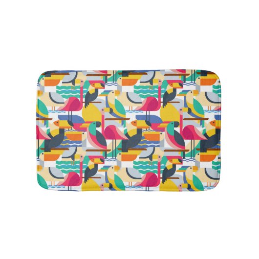 幾何学的熱帯鳥 バスマット (正面)