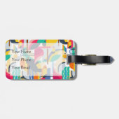 幾何学的熱帯鳥|モノグラム ラゲッジタグ (裏面横)