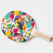 幾何学的熱帯鳥 卓球ラケット (横)