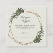 幾何学的男女兼用おむつラッフルベビーシャワー エンクロージャーカード (正面)