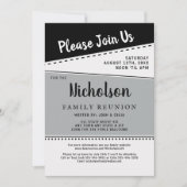 幾何学的白黒グレーファミリ懇親会 招待状 (正面)