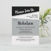 幾何学的白黒グレーファミリ懇親会 招待状 (スタンド正面)