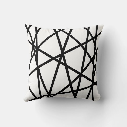 幾何学的白黒ミニマリストデコル クッション (裏面)