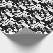 幾何学的白黒形状パターモダンン ラッピングペーパー (角)