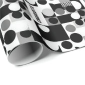 幾何学的白黒形状パターモダンン ラッピングペーパー (ロールコーナー)