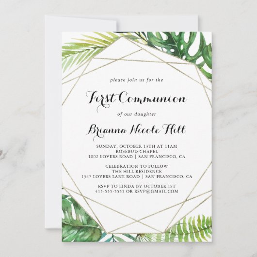 幾何学的目的地熱帯第1聖餐式 招待状 (正面)