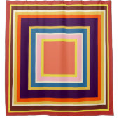 幾何学的秋インディアンコーンオータムカラー シャワーカーテン (正面)