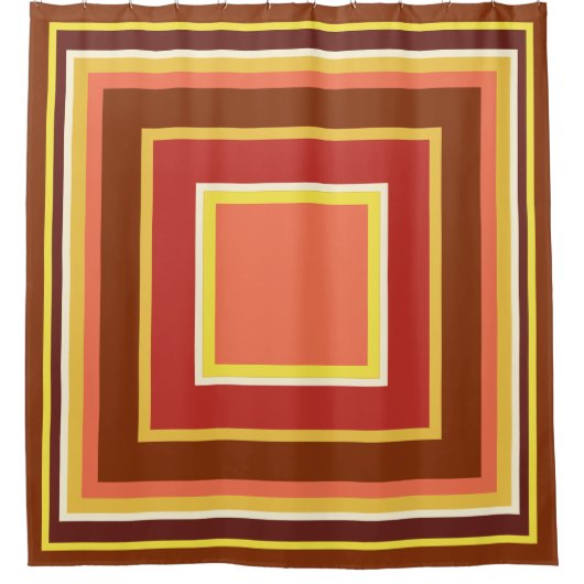 幾何学的秋インディアンコーンカラー シャワーカーテン (正面)