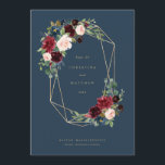 幾何学的秋エレガンス保存日 メニュー<br><div class="desc">金ゴールドのモダン幾何学的な線を特徴とすフェイクるロマンチックなフローラデザイン。</div>