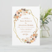 幾何学的秋フローラアーストン結婚式招待状 招待状 (スタンド正面)