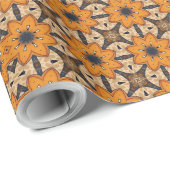 幾何学的秋花、秋花、秋の曼荼羅 ラッピングペーパー (ロールコーナー)