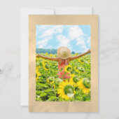 幾何学的素朴ひまわりのお祝い 招待状 (裏面)