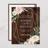 幾何学的素朴フローラ木版写真保存日 ポストカード (正面/裏面)