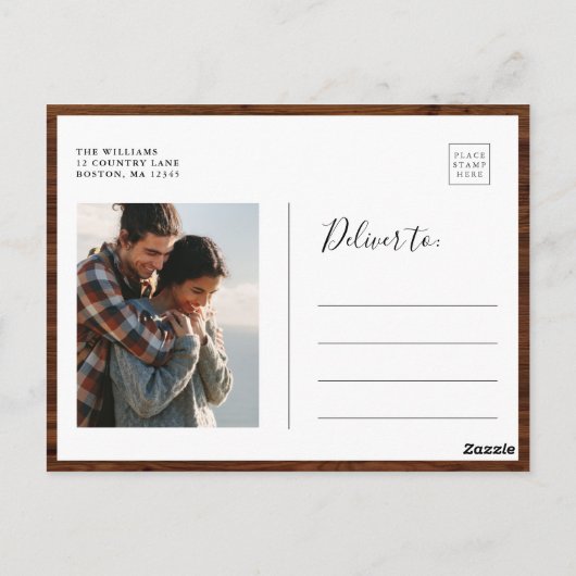 幾何学的素朴フローラ木版写真保存日 ポストカード (裏面)