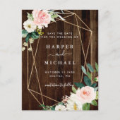 幾何学的素朴フローラ木版写真保存日 ポストカード (正面)