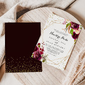 幾何学的素朴ブルゴーニュNuestraボダ結婚ズ 招待状