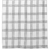 幾何学的素朴ミニマモダンリストプレイド シャワーカーテン (正面)