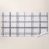 幾何学的素朴ミニマモダンリストプレイド ビーチタオル (正面)