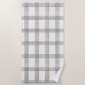 幾何学的素朴ミニマモダンリストプレイド ビーチタオル (正面)