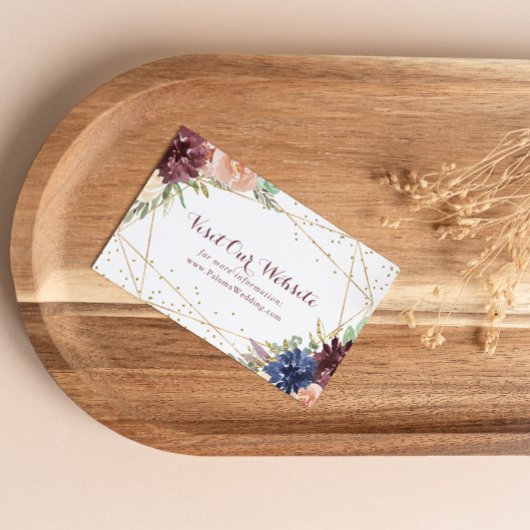 幾何学的素朴金ゴールドグリッター結婚のウェブサイト エンクロージャーカード