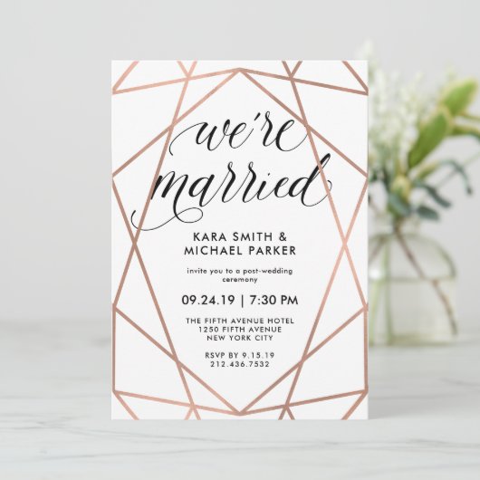 幾何学的結婚した |結婚後のパーティー 招待状 (スタンド正面)