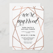 幾何学的結婚した |結婚後のパーティー 招待状 (正面/裏面)