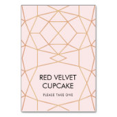 幾何学的結婚テント食品ラベル |色カスタム付 テーブルナンバー (正面)