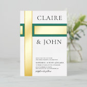 幾何学的結婚形状 箔招待状 (立ち正面)