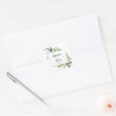 幾何学的結婚緑の封筒用シール スクエアシール (封筒)