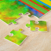 [幾何学的絞り染め]モダンのストライプ ジグソーパズル (側面)