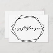 幾何学的美しいギフト証明書カード 招待状 (正面/裏面)