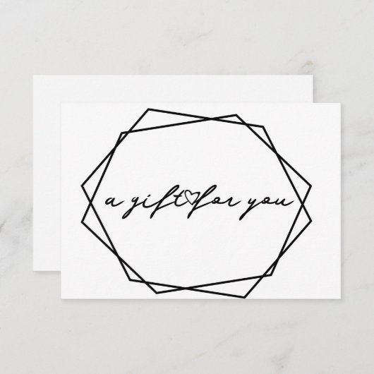 幾何学的美しいギフト証明書カード 招待状 (正面/裏面)